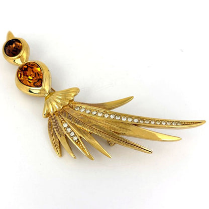Dior Color Stone Brooch Rhinestone Gold