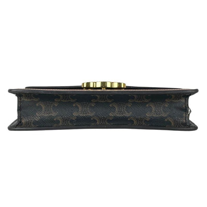 Celine Chain Wallet Margo Triomphe 2-Way Clutch Brown Black