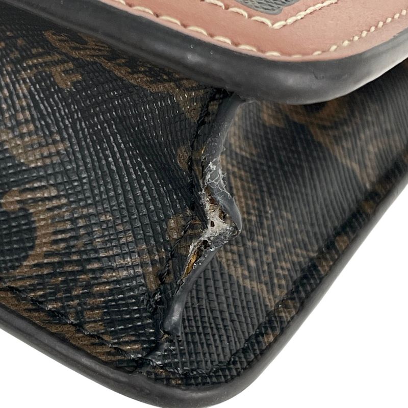 Celine Chain Wallet Margo Triomphe 2-Way Clutch Brown Black