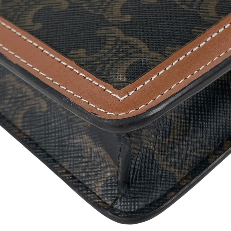Celine Chain Wallet Margo Triomphe 2-Way Clutch Brown Black