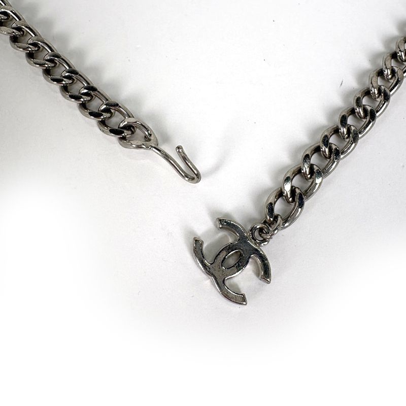 Chanel CC Logo Chain Belt CC Mark 05 Silver Plated
