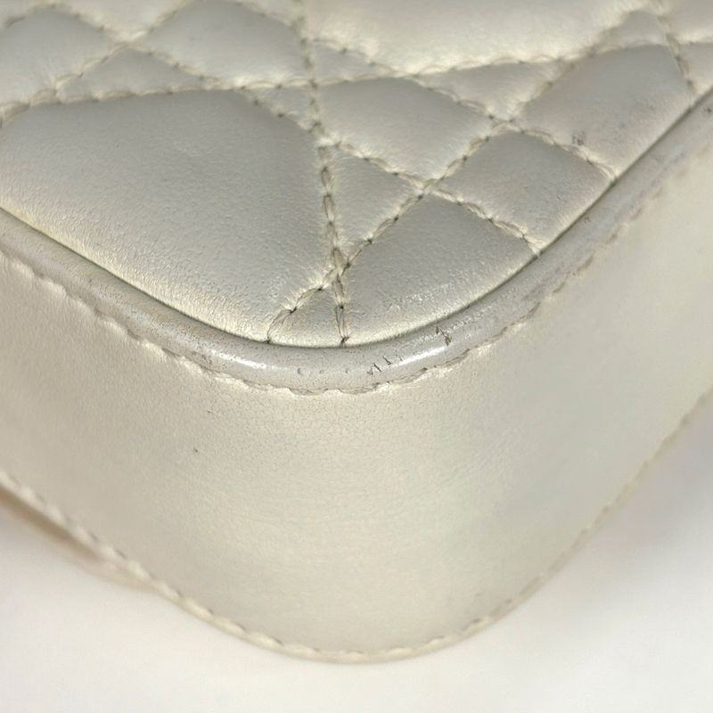 Dior Cannage Chain Shoulder Bag Logo 2-Way Clutch