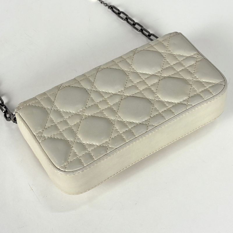 Dior Cannage Chain Shoulder Bag Logo 2-Way Clutch