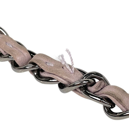Chanel CC Logo Chain Shoulder Bag Tweed Fur Pink Black