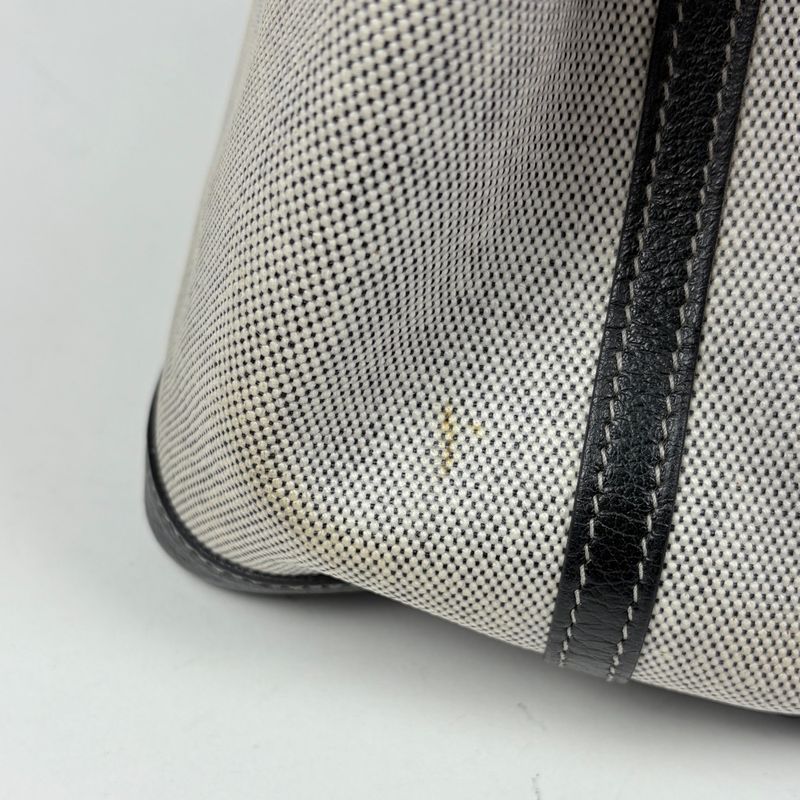 Hermes Garden Party PM Tote Toile Ash Gray Black