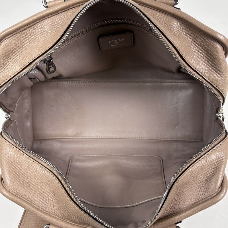 Loewe Amazona 28 Anagram Logo Handbag Leather Beige