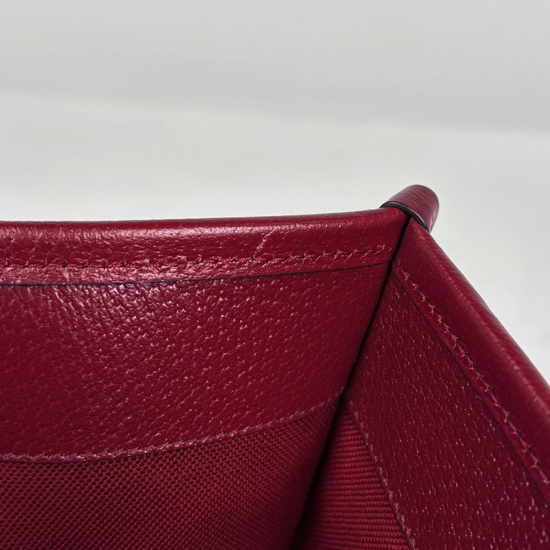 Gucci Large Tote Logo 2-Way Shoulder Bag Canvas Beige Red Multicolor