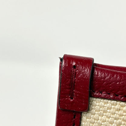 Gucci Large Tote Logo 2-Way Shoulder Bag Canvas Beige Red Multicolor