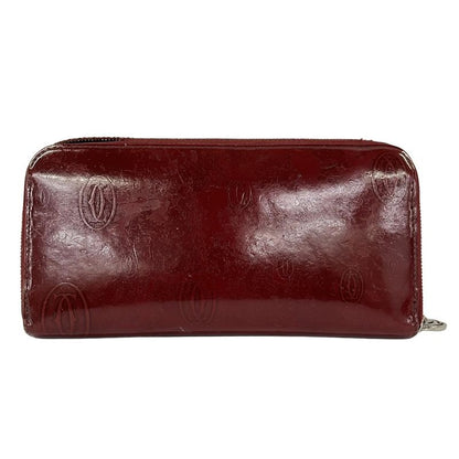 Cartier Wallet Happy Birthday Gold Zip Around Leather Bordeaux