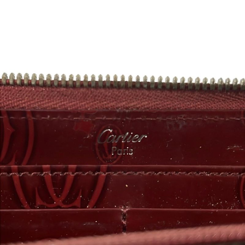 Cartier Wallet Happy Birthday Gold Zip Around Leather Bordeaux
