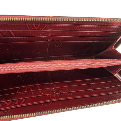 Cartier Wallet Happy Birthday Gold Zip Around Leather Bordeaux