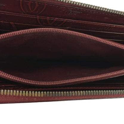Cartier Wallet Happy Birthday Gold Zip Around Leather Bordeaux