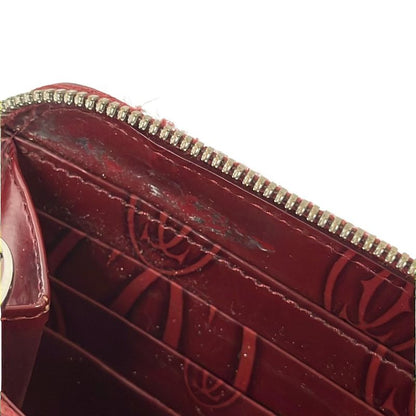 Cartier Wallet Happy Birthday Gold Zip Around Leather Bordeaux