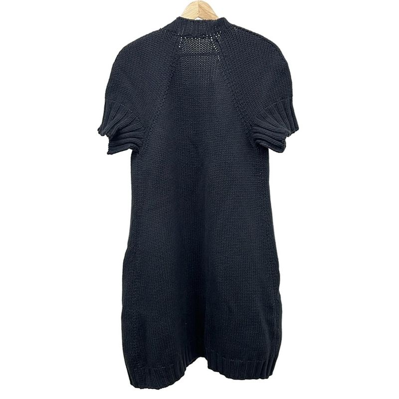 Hermes Cardigan 42 L Navy Short Sleeve Cashmere Arm Cover