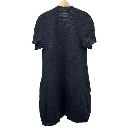 Hermes Cardigan 42 L Navy Short Sleeve Cashmere Arm Cover