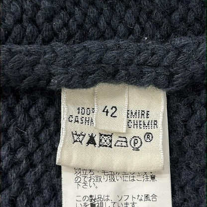 Hermes Cardigan 42 L Navy Short Sleeve Cashmere Arm Cover