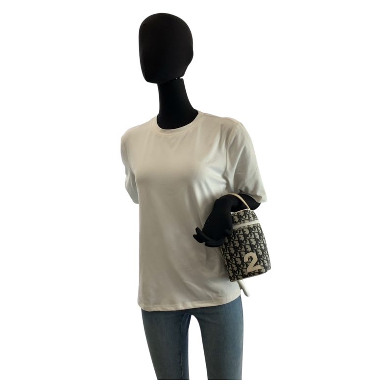 Dior Trotter White Black Handbag Vanity Bag