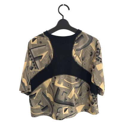 Fendi Sportswear S Khaki Black Polyester Short Sleeve T-Shirt