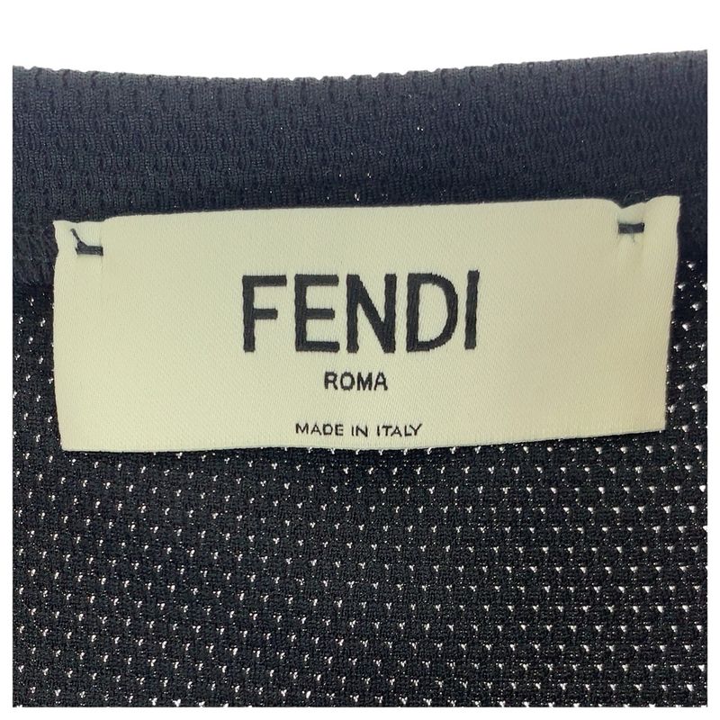 Fendi Sportswear S Khaki Black Polyester Short Sleeve T-Shirt