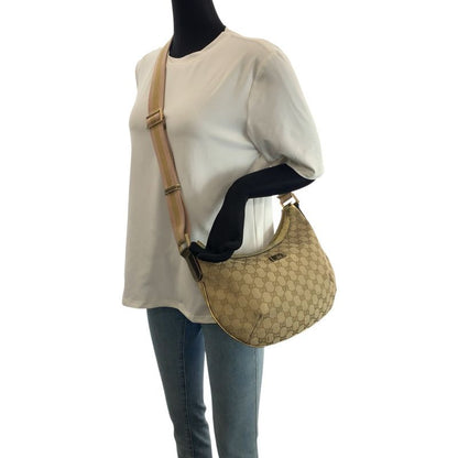 Gucci Beige Pink Gold GG Canvas Patent Shoulder Bag
