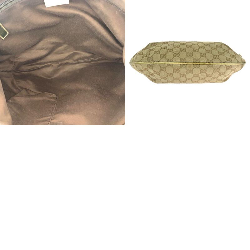 Gucci Beige Pink Gold GG Canvas Patent Shoulder Bag