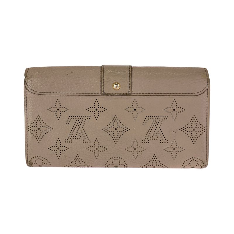 Louis Vuitton Monogram Mahina Portefeuille Iris Beige Gold Leather