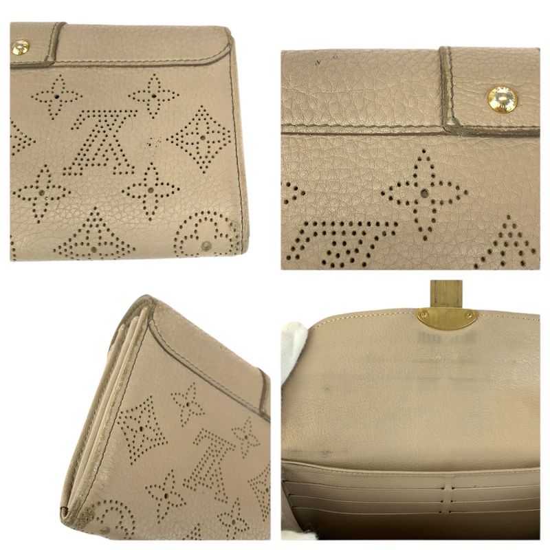 Louis Vuitton Monogram Mahina Portefeuille Iris Beige Gold Leather