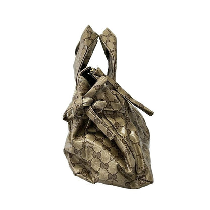 Gucci Handbag Crystal GG Hysteria Beige Dark Brown Dark