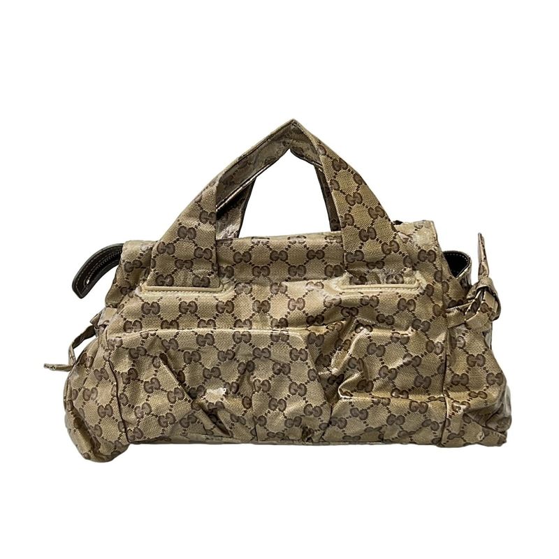 Gucci Handbag Crystal GG Hysteria Beige Dark Brown Dark