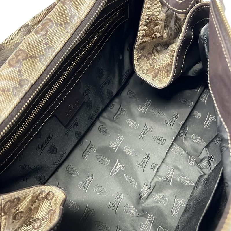 Gucci Handbag Crystal GG Hysteria Beige Dark Brown Dark