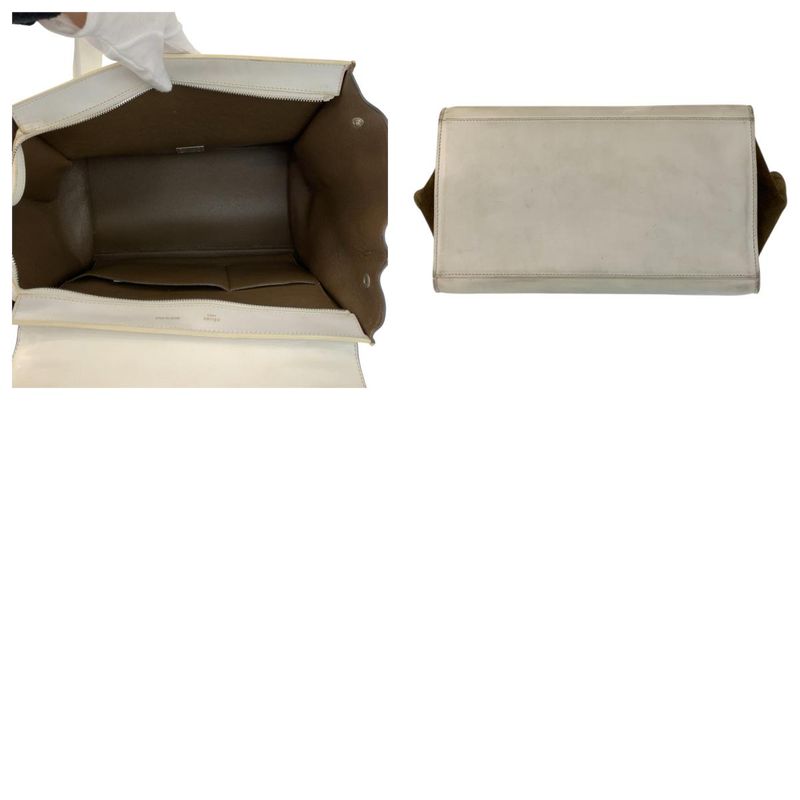 Celine Trapeze Black White Khaki Leather 2-Way Shoulder Bag
