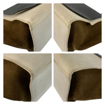 Celine Trapeze Black White Khaki Leather 2-Way Shoulder Bag