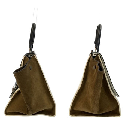Celine Trapeze Black White Khaki Leather 2-Way Shoulder Bag