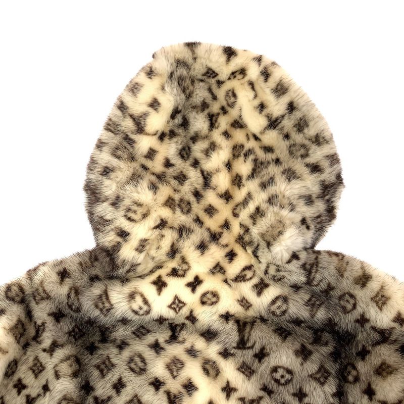 Louis Vuitton Monogram 34 Brown Off White Mink Jacket Hoodie F-mink Coat Off-white