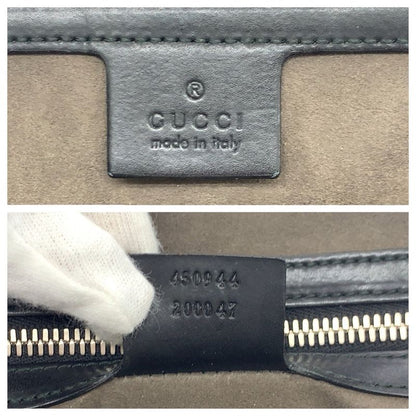Gucci 2-Way Beige Black Silver GG Supreme Canvas Leather