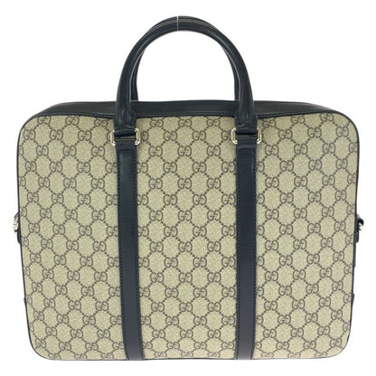 Gucci 2-Way Beige Black Silver GG Supreme Canvas Leather
