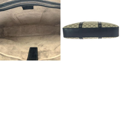 Gucci 2-Way Beige Black Silver GG Supreme Canvas Leather