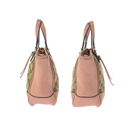 Gucci 2-Way Beige Pink Gold GG Canvas Leather Tote