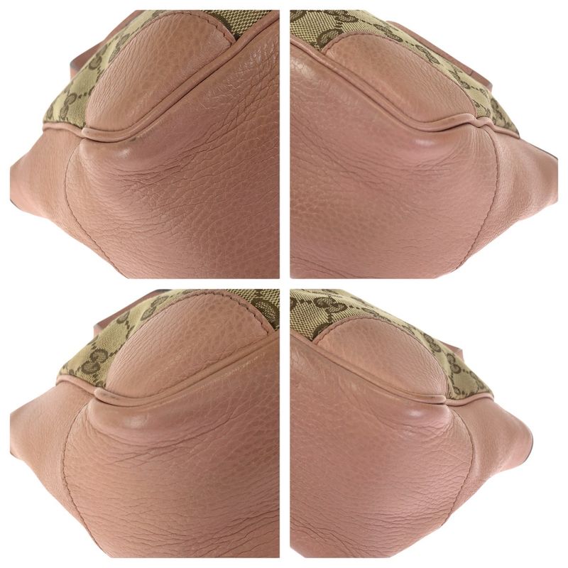 Gucci 2-Way Beige Pink Gold GG Canvas Leather Tote