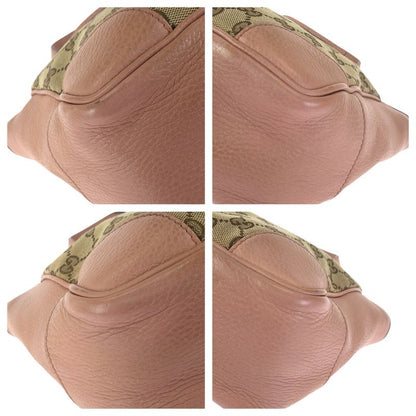 Gucci 2-Way Beige Pink Gold GG Canvas Leather Tote