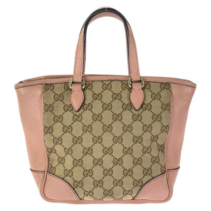 Gucci 2-Way Beige Pink Gold GG Canvas Leather Tote