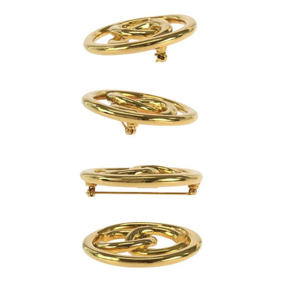 Chanel Vintage CC Logo Gold Plated Brooch 93
