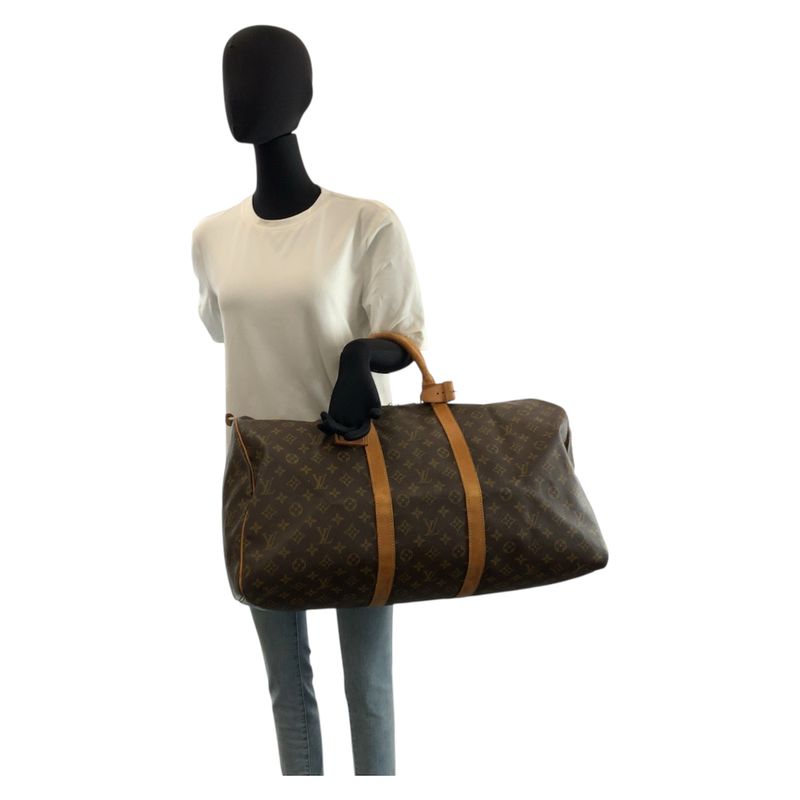 Louis Vuitton Monogram Keepall 55 Brown Gold Boston Bag