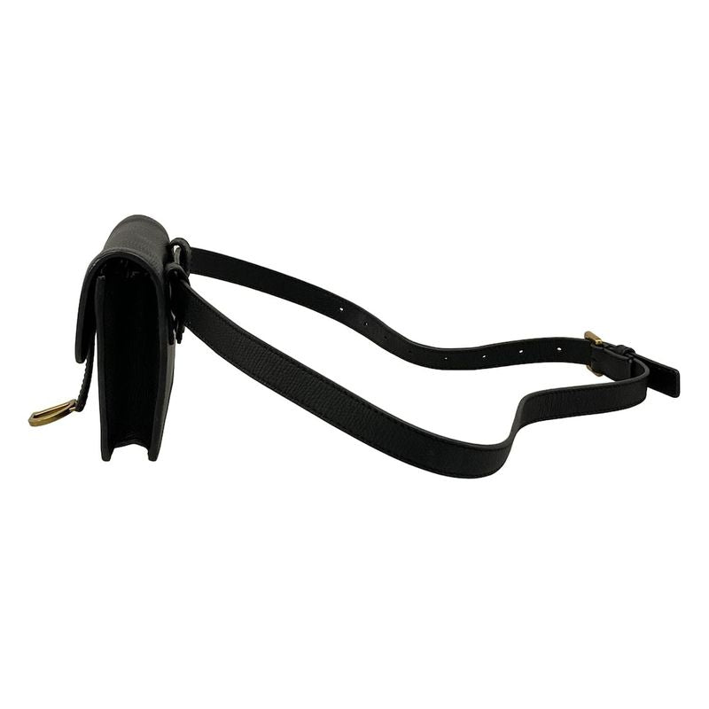 Dior Waist Pouch Saddle Bag Black Leather