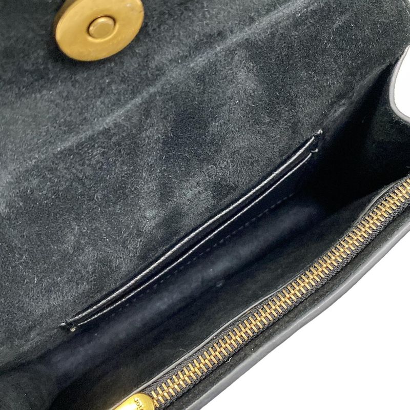 Dior Waist Pouch Saddle Bag Black Leather