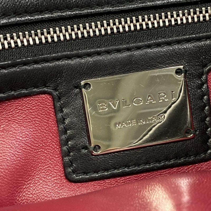 Bvlgari Shoulder Bag Diva Dream Black Chain Studs Quilted