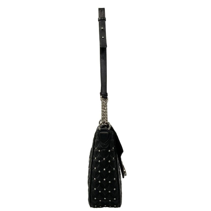 Bvlgari Shoulder Bag Diva Dream Black Chain Studs Quilted