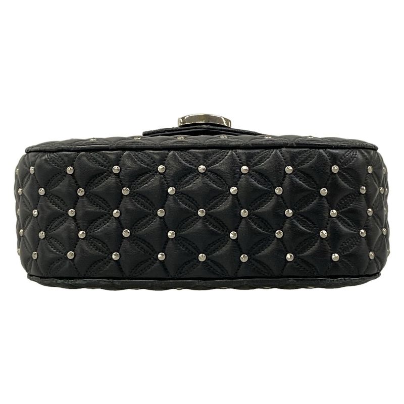 Bvlgari Shoulder Bag Diva Dream Black Chain Studs Quilted