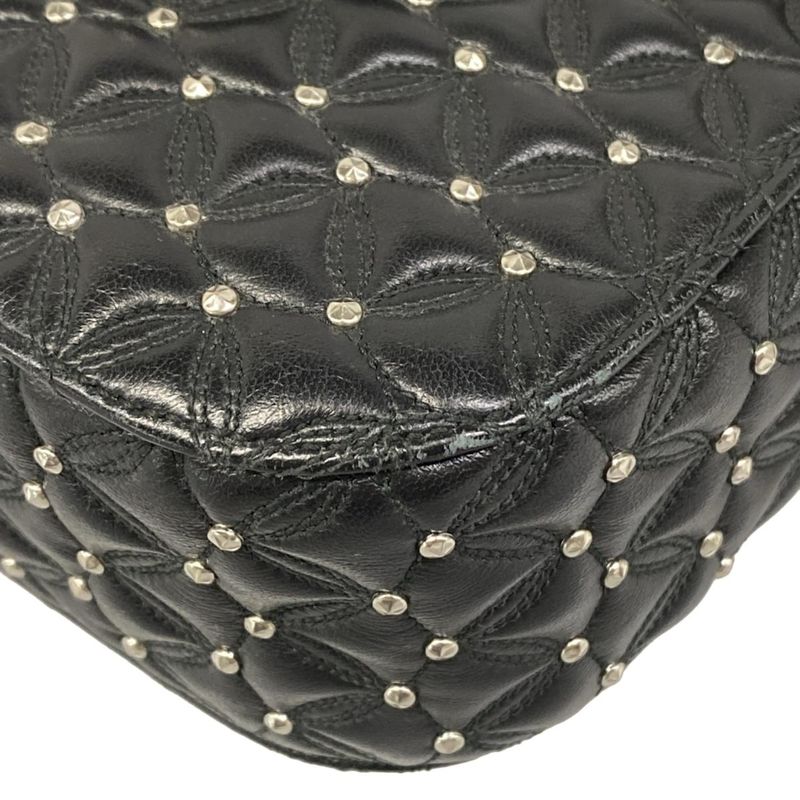 Bvlgari Shoulder Bag Diva Dream Black Chain Studs Quilted