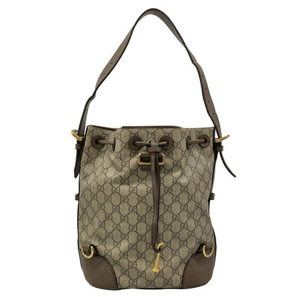 Gucci Shoulder Bag Courier Beige Ebony Dark Brown 2-Way